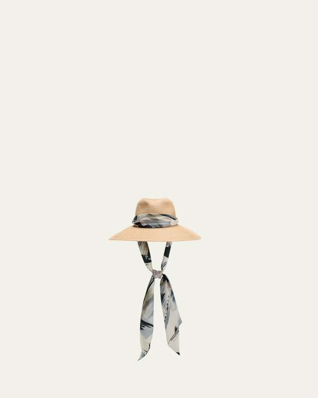 Cassidy Straw & Silk Scarf Fedora